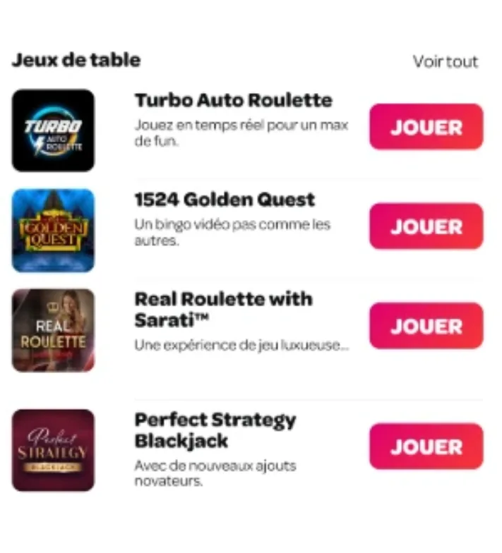 Jeux de casino Spin