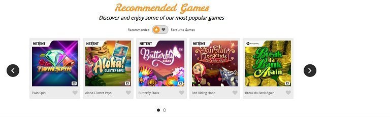 Highlighted Games at Casimba Casino Screenshot