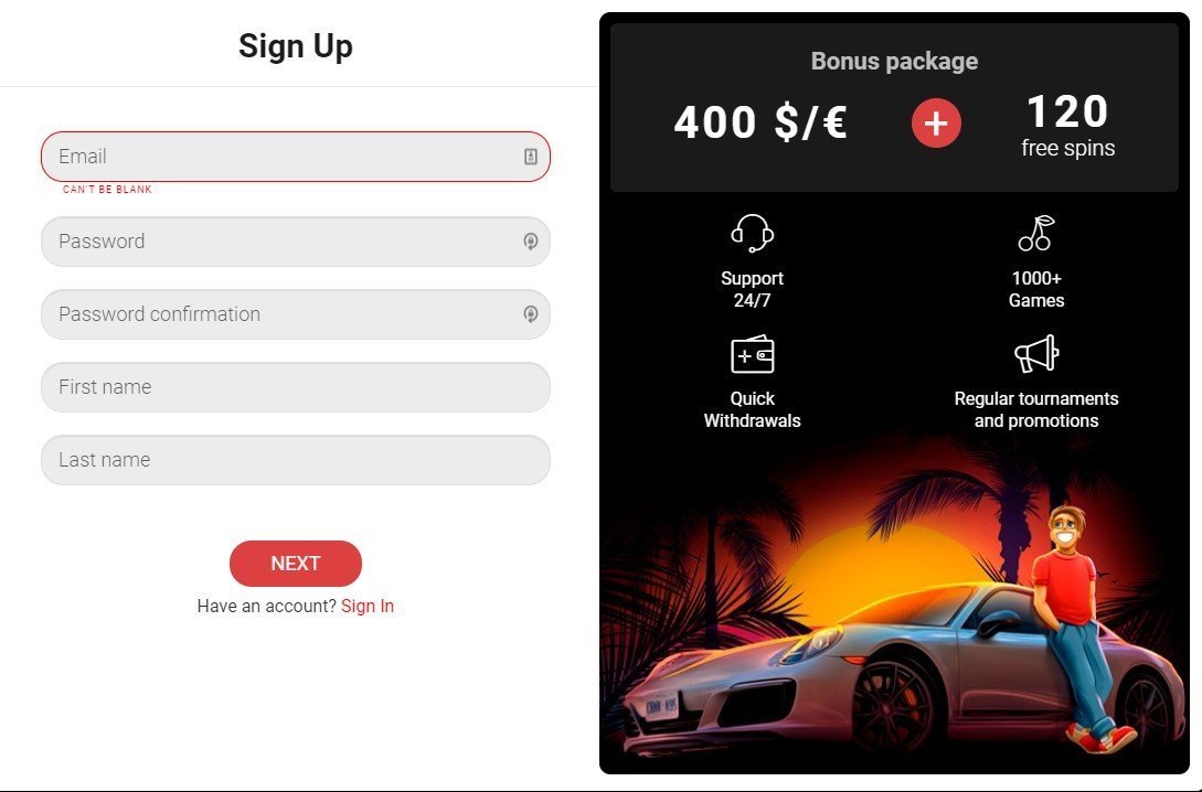 Betchan Casino Registration Page