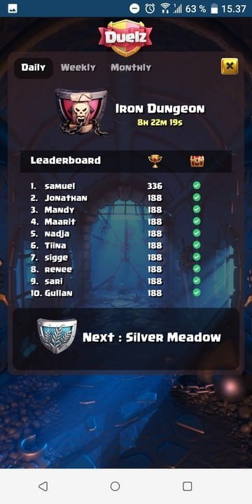 Duelz Casino - Image highlighting the Leaderboard