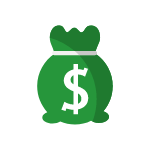 Sac avec un signe dollar
