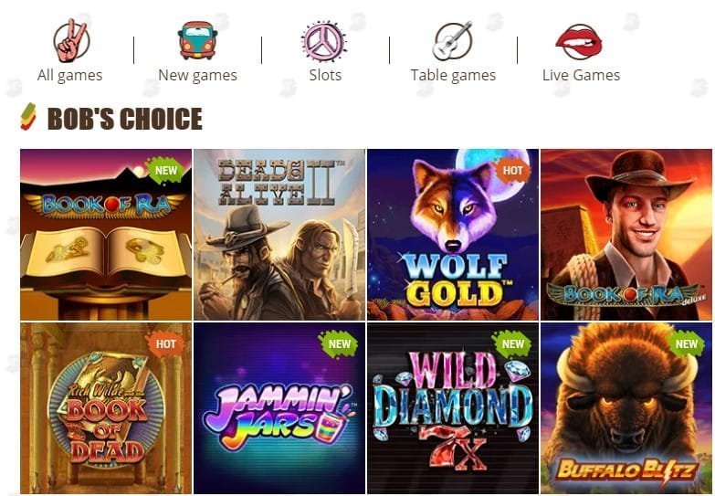 Bob Casino top games-min