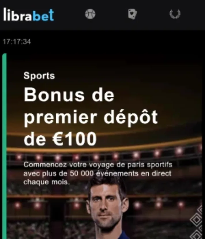Bonus de bienvenue Librabet