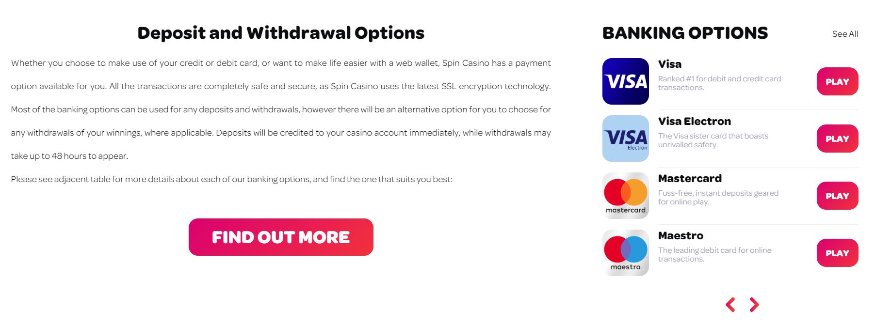 Understanding Spin Casino's Banking - Learn about the various payment methods available.