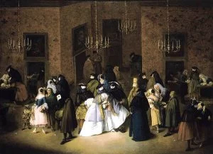 The Ridotto in Venice - a famous painting by Pietro Longhi