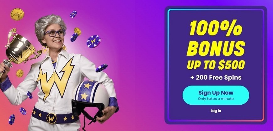 Take a look at the welcome bonus at Wildz Casino depicted in the screenshot.