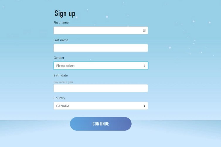Slotnite Sign Up Page Screenshot
