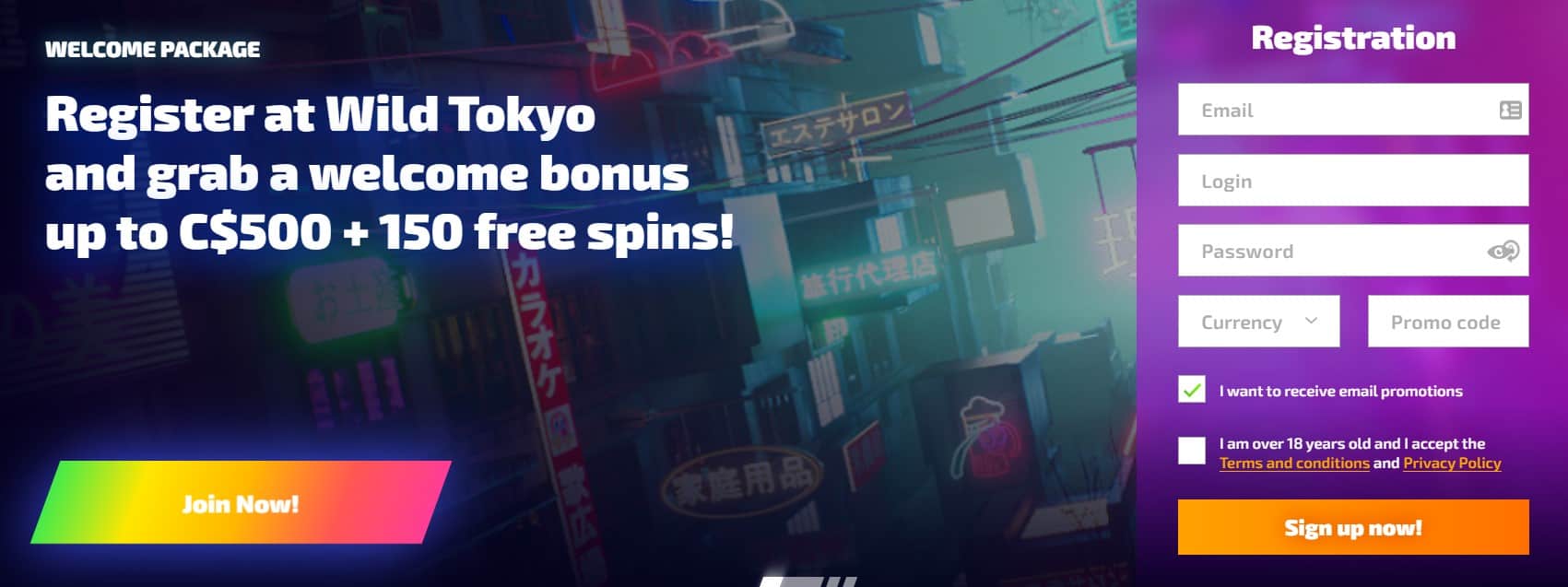 What kind of Welcome Bonus awaits players at Wild Tokyo Casino?