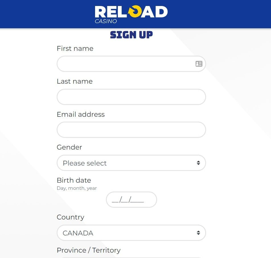 reload casino login