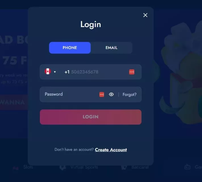 bluechip casino login