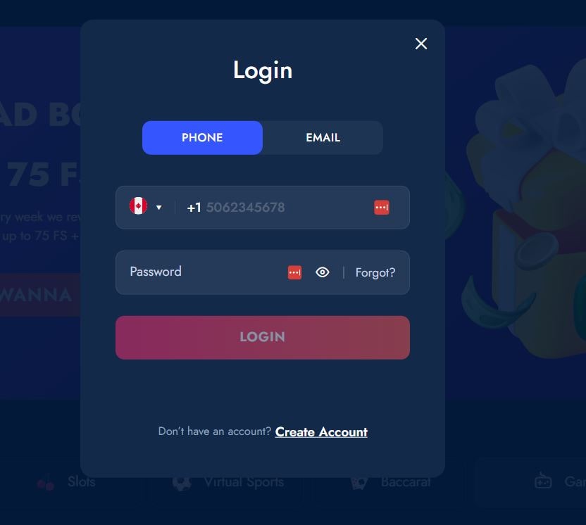 bluechip casino login