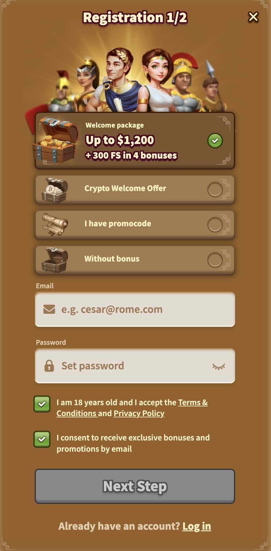 MyEmpire Casino Account Creation and Registration Process
