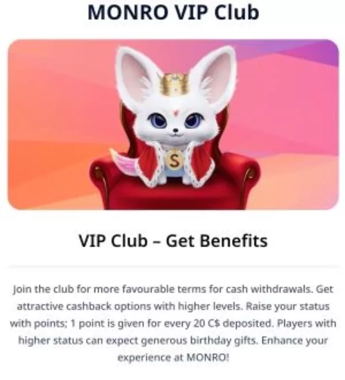 Monro Casino VIP Club