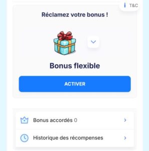 Réclamer le bonus